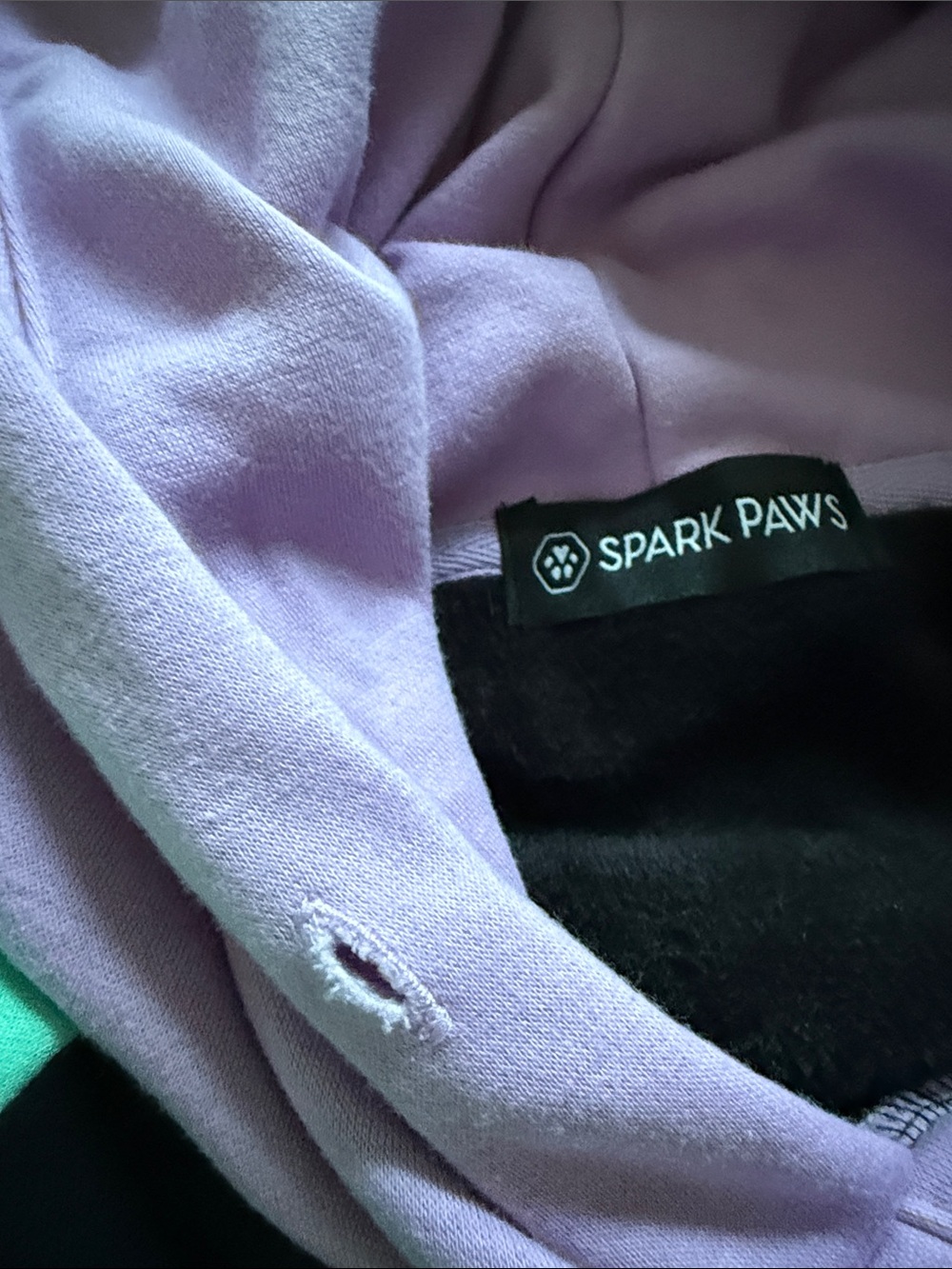 Colorblock Hoodie - Lavender, Mint & Peach Accents - Picture 3 of 7